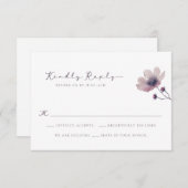 Cartons Réponse Mariage pourpre (Devant / Derrière)