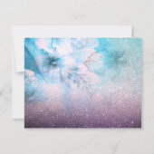 Cartons Réponse Mariage pourpre bleu d'aquarelle de parties (Dos)