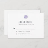 Cartons Réponse Mariage pourpre de couleur d'eau moderne (Devant / Derrière)