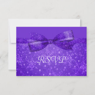 Cartons Réponse Mariage Purple Passion & Shimmer Snowflakes