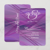 Cartons Réponse Mariage Purple Streaks (Devant / Derrière)