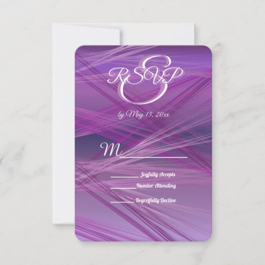 Cartons Réponse Mariage Purple Streaks (Devant)