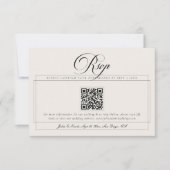Cartons Réponse Mariage QR Code Calligraphie Ivoire Noir Classique (Devant)