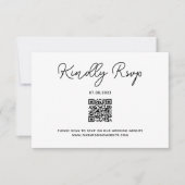 Cartons Réponse Mariage Qr Code Simple Modern Script (Devant)