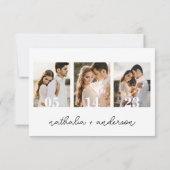 Cartons Réponse Mariage Qr Code Simple Modern Script (Dos)