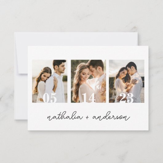 Cartons Réponse Mariage Qr Code Simple Modern Script (Dos)