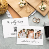 Cartons Réponse Mariage Qr Code Simple Modern Script