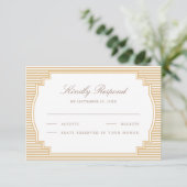 Cartons Réponse Mariage rayé beige classique (Debout devant)