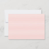 Cartons Réponse Mariage rayé rose corail pastel (Dos)