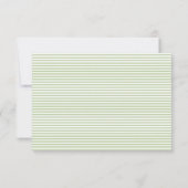 Cartons Réponse Mariage rayé vert sauge classique (Dos)