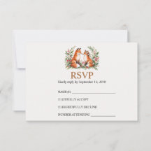 Mariage Renard Aquarelle Rustique Fleur Sauvage de