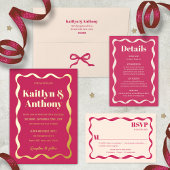 Cartons Réponse Mariage rétro Coquette Bow