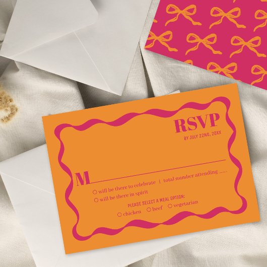 Cartons Réponse Mariage rétro Coquette Bow