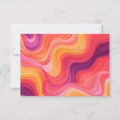 Cartons Réponse Mariage rétro funky avec arche rose et orange (Dos)