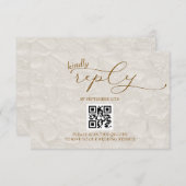 Cartons Réponse Mariage Retro Simple Beige QR (Devant / Derrière)