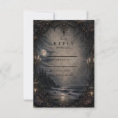 Cartons Réponse Mariage Romance Côtière Sombre (Devant)