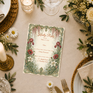 Cartons Réponse Mariage romantique Art nouveau dans un jardin de g