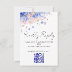 Cartons Réponse Mariage romantique aux fleurs sauvages Cottagecore