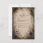 Cartons Réponse Mariage Romantique Boho Goth (Devant)