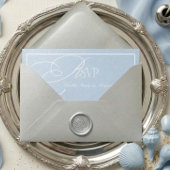 Cartons Réponse Mariage romantique de luxe bleu perle