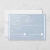 Cartons Réponse Mariage romantique de luxe bleu perle (Devant)