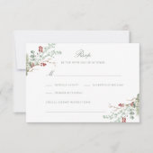 Cartons Réponse Mariage Romantique de Verdure d'Hiver (Devant)