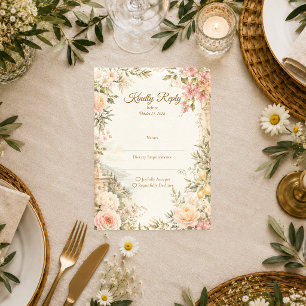 Cartons Réponse Mariage romantique méditerranéen