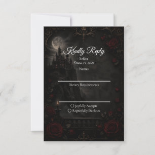 Cartons Réponse Mariage Romantique sous la Lune Gothique Enchantée