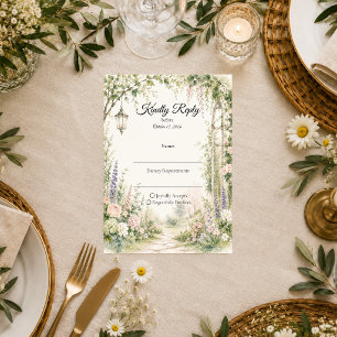 Cartons Réponse Mariage Romantique sous l'Arche du Jardin Enchanté