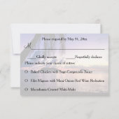 Cartons Réponse Mariage romantique sur la plage Coucher de soleil  (Dos)