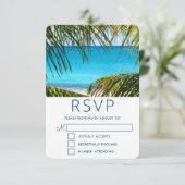 Cartons Réponse Mariage romantique Turquoise Tropical Beach (Debout devant)