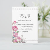 Cartons Réponse Mariage rose aquarelle (Debout devant)