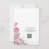 Cartons Réponse Mariage rose aquarelle (Dos)