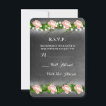 Cartons Réponse Mariage Rose Chalkboard R.S.V.P.<br><div class="desc">Un mariage de tableau noir R.S.V.P. avec un Ivy,  une série de lumières et des roses roses. Ce mariage R.S.V.P. fait partie d'un ensemble complet.</div>