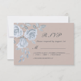 Cartons Réponse Mariage Rose couleur bleu et rose pâle