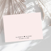 Cartons Réponse Mariage rose de script chic