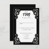 Cartons Réponse Mariage Rose élégant gothique (Devant / Derrière)