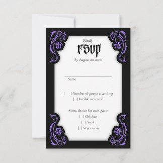 Cartons Réponse Mariage Rose élégant gothique
