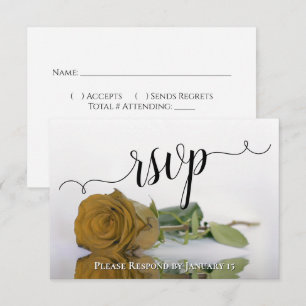 Cartons Réponse Mariage Rose Élégante Dorée ou Jaune Reflectante