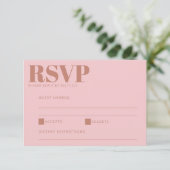 Cartons Réponse Mariage rose en terre cuite moderne (Debout devant)