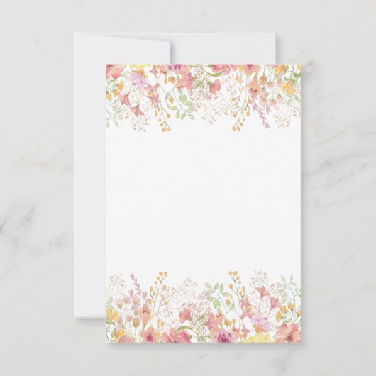 Cartons Réponse Mariage rose Fleur sauvage (Dos)