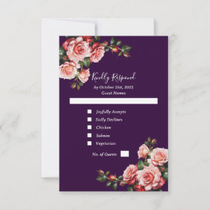 Cartons Réponse Mariage rose foncé et rose rouge rose et rose viol