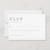 Cartons Réponse Mariage Rose minimaliste moderne Dusty (Devant)