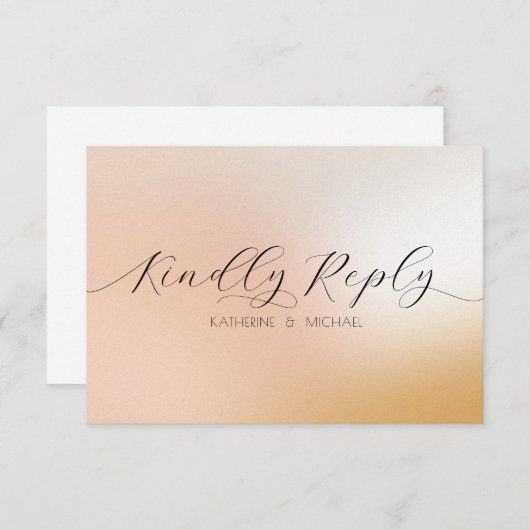 Cartons Réponse Mariage rose pâle Ombre (Devant / Derrière)