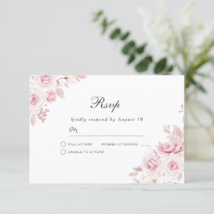 Cartons Réponse Mariage rose pâle ou tout événement