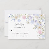 Cartons Réponse Mariage rose pourpre Fleur sauvage printemps (Devant)