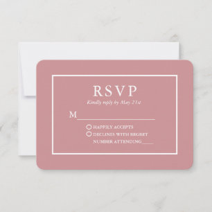 Cartons Réponse Mariage Rose Poussiéreux de Style Moderne
