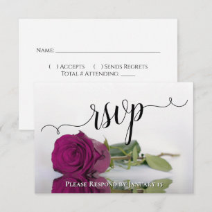 Cartons Réponse Mariage Rose réfléchissant au Plum élégant Magenta