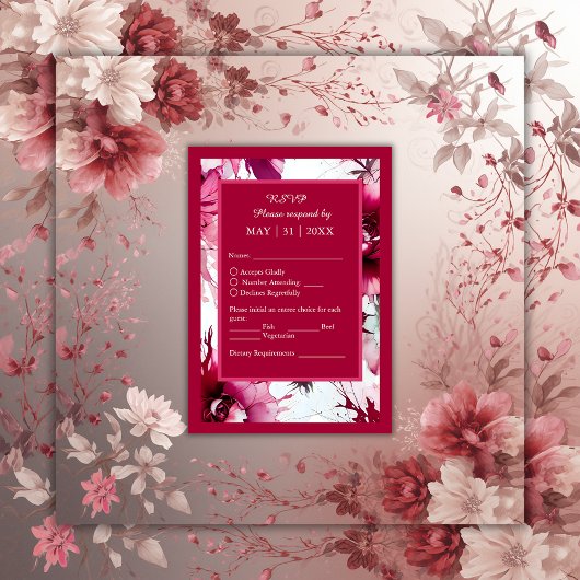Cartons Réponse mariage rose rose rose abstrait