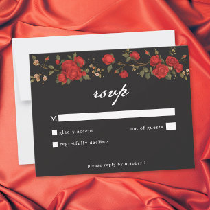 Cartons Réponse Mariage Rose Rouge Gothique Jusqu'à Ce Que La Mort